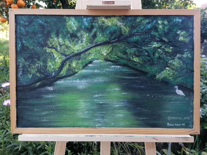 Sicao Green Tunel, Acrylic on Bulletin Board by Eloma Arts Sicao Green Tunel, Acrylic on Bulletin Board by Eloma Arts