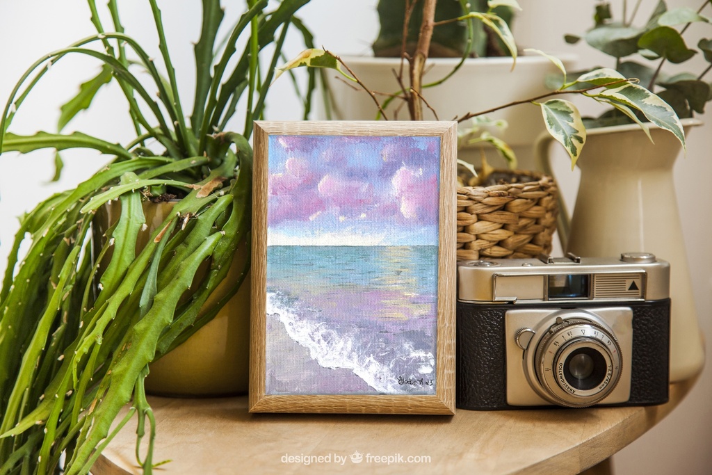 Marche Seascape, Italy (Acrylic on Canvas Painting)