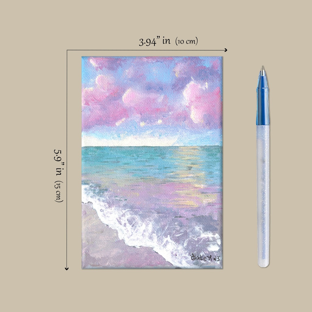 Marche Seascape, Italy (Acrylic on Canvas Painting)