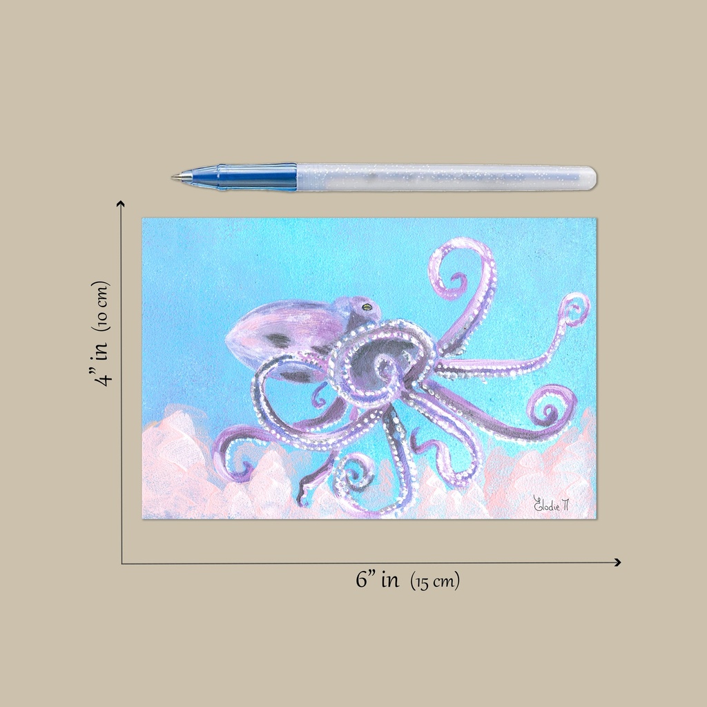 Pastel Octopus (Acrylic on Paper Painting)