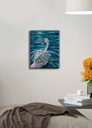 Swan Canvas on a wall, unframed