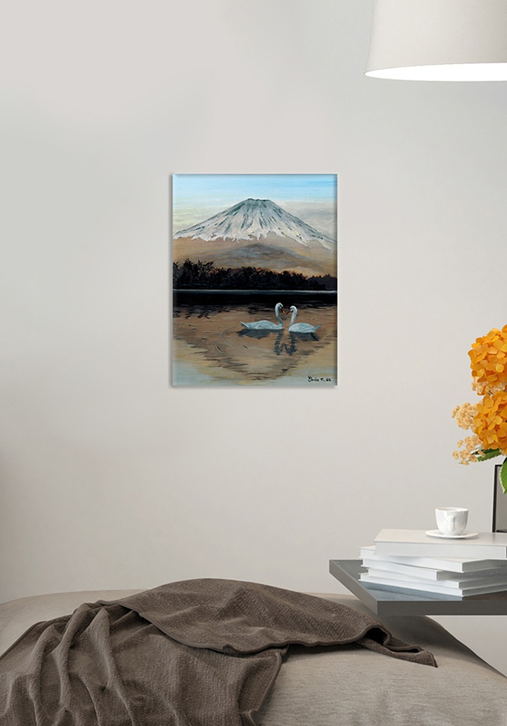 Mount Fuji Canvas on a wall, unframed
