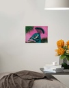 Indian Peacock Canvas on a wall, unframed