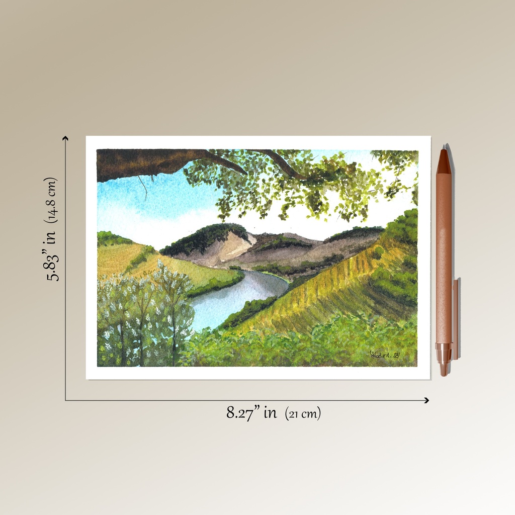 Vineyards in Alto Douro (Watercolor Painting)