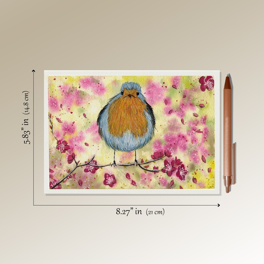 European Robin (Watercolor painting)