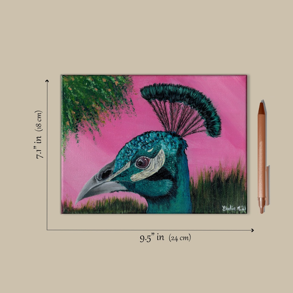 Indian Peacock (Acrylic on Canvas Painting)