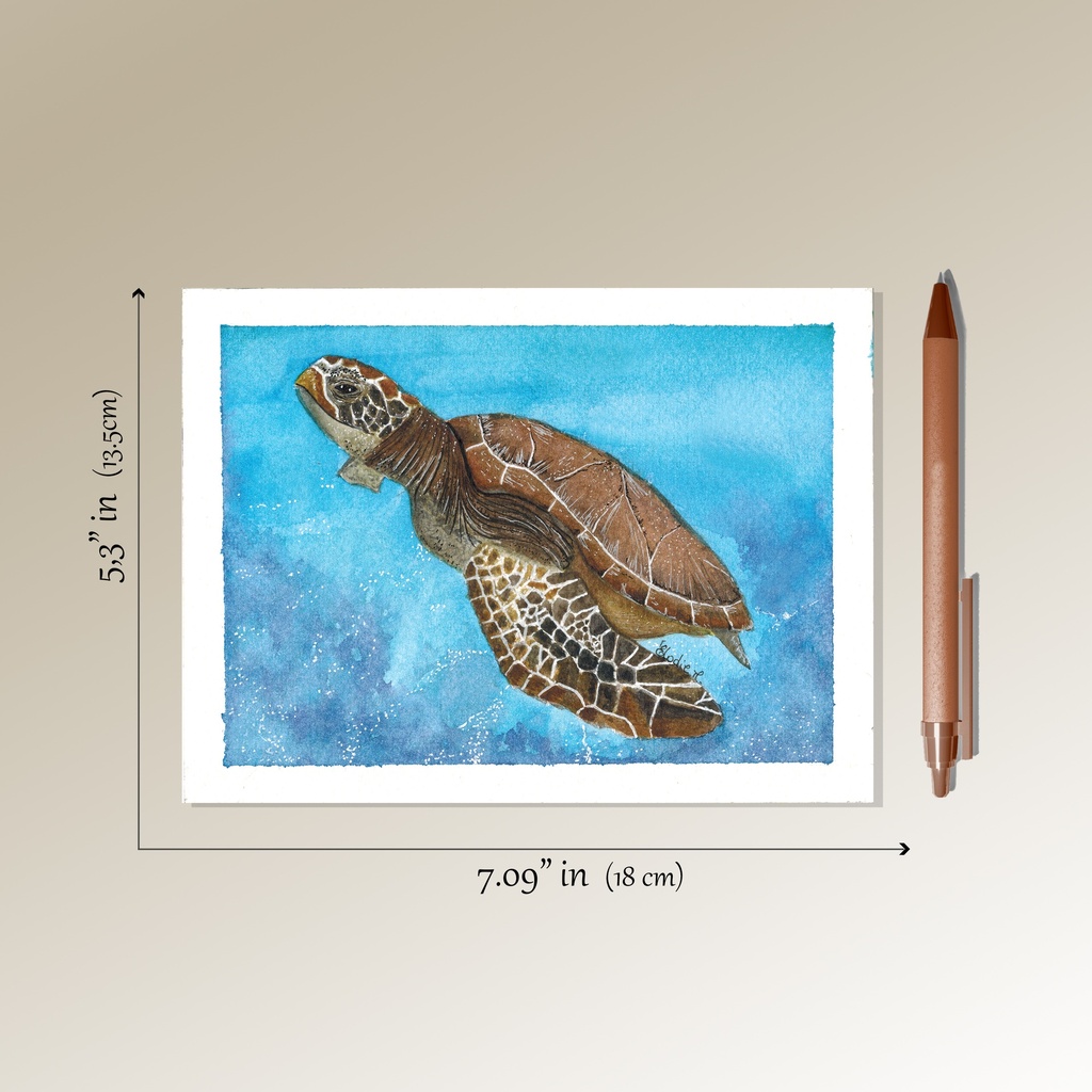 Green Sea Turtle (Watercolor painting)