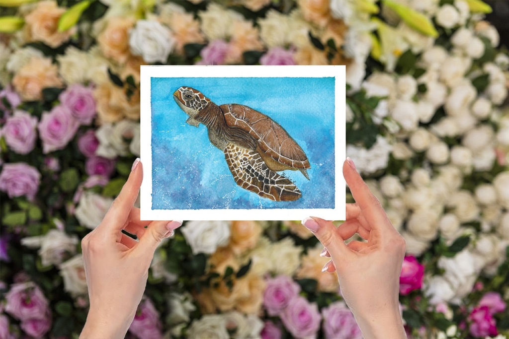 Green Sea Turtle (Watercolor painting)