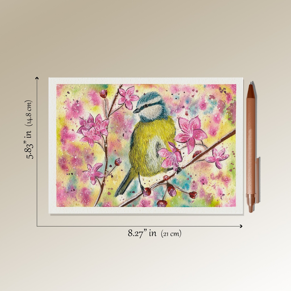Eurasian Blue Tit (Watercolor Painting)