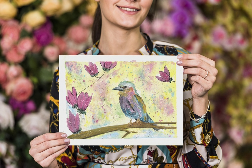 Lilac-breasted Roller (Watercolor Painting)