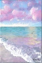Pastel Pink Seascape (Acrylic on Canvas Painting)