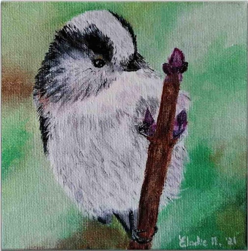 [SN15] Long-Tailed Tit (Acrylic on Canvas Painting)