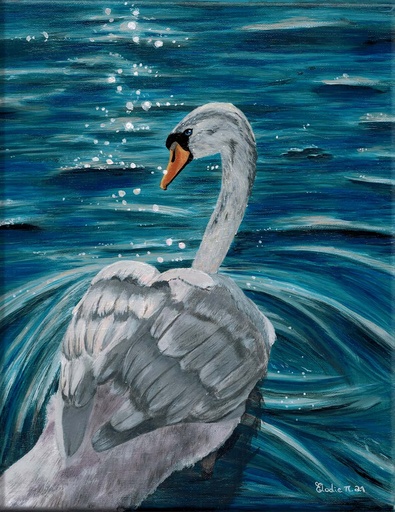 [SN11] Mute Swan (Acrylic on Canvas Painting)